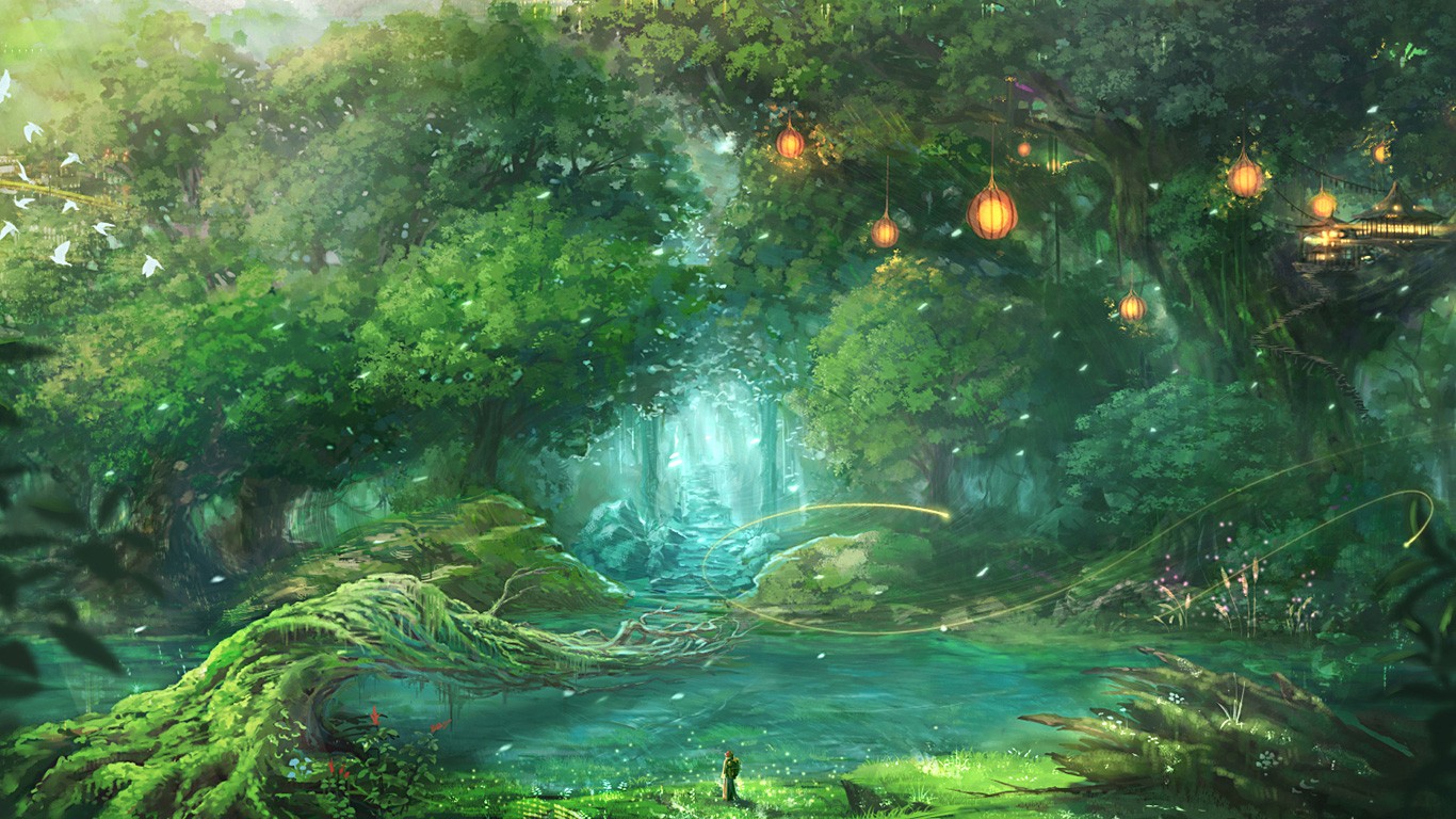 sunlight-trees-landscape-forest-fantasy-art-artwork